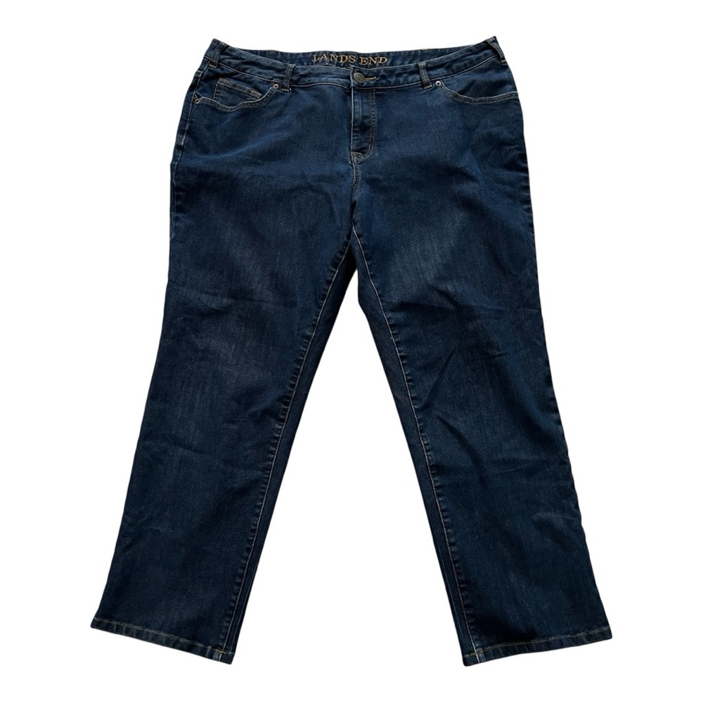 Lands' End Women's Dark Indigo Straight Leg Jeans- 20W